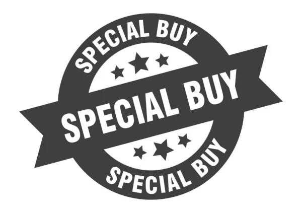 Spezielles Kaufzeichen. special buy runde Band Aufkleber. spezieller Kauf-Tag — Stockvektor