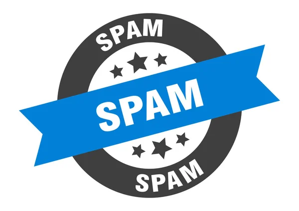 Spam-Zeichen. Spam Rundbandaufkleber. Spam-Tag — Stockvektor