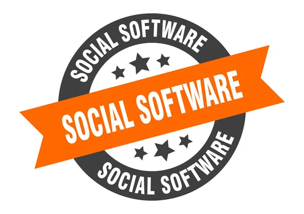 Sinal de software social. software social adesivo fita redonda. etiqueta de software social —  Vetores de Stock