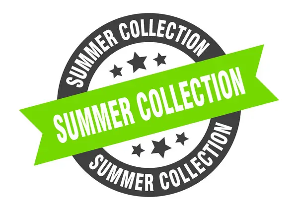 Zomer collectiebord. zomer collectie rond lint sticker. zomerverzamellabel — Stockvector
