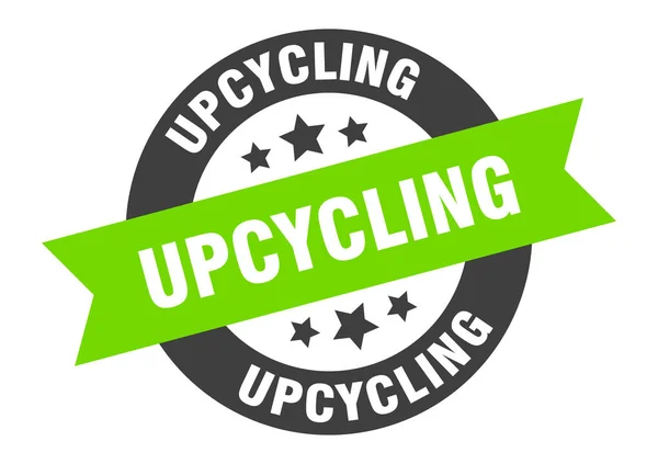 Znak upcycling. upcycling okrągłą wstążkę naklejkę. znacznik upcycling — Wektor stockowy