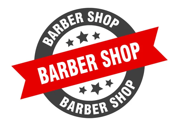 Sinal de barbearia. barbearia redonda fita adesiva. etiqueta de barbearia — Vetor de Stock