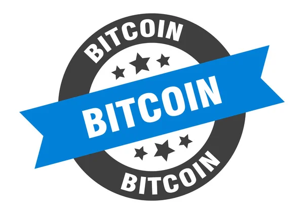 Segno bitcoin. adesivo nastro rotondo bitcoin. tag bitcoin — Vettoriale Stock