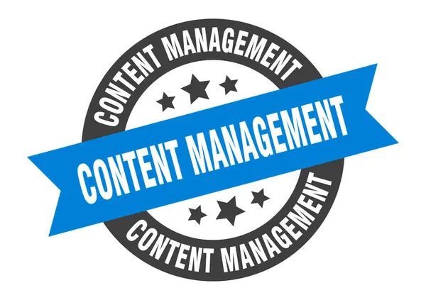 Content management teken. content management ronde lintsticker. tag voor contentbeheer — Stockvector