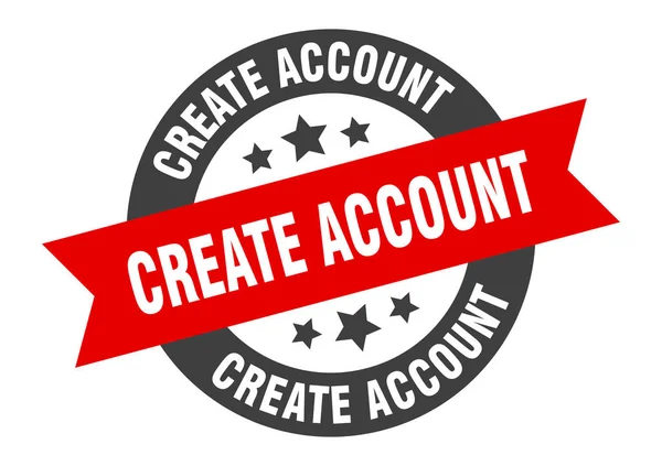 Create account sign. create account round ribbon sticker. create account tag — Stock vektor