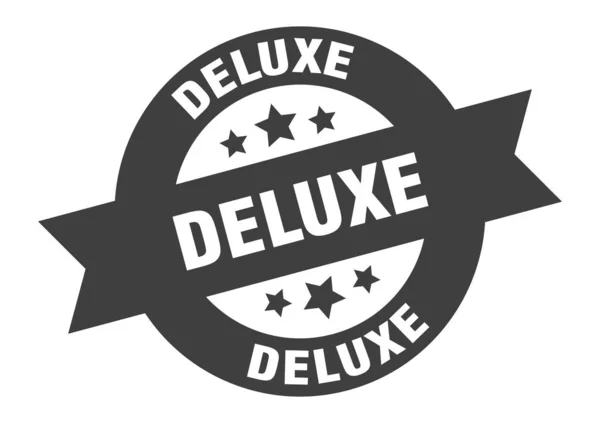 Deluxe sign. deluxe round ribbon sticker. deluxe tag — Stock vektor