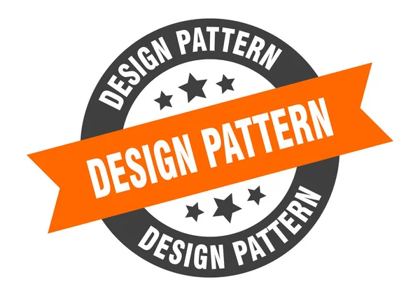 Design pattern sign. design pattern round ribbon sticker. design pattern tag — Stok Vektör