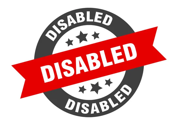 Disabled sign. disabled round ribbon sticker. disabled tag — Stok Vektör