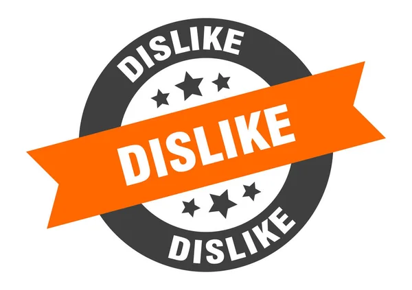 Dislike sign. dislike round ribbon sticker. dislike tag — ストックベクタ
