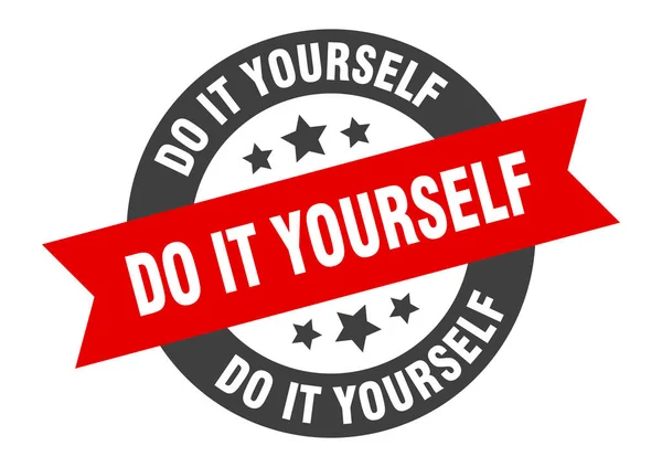 Do it yourself sign. do it yourself round ribbon sticker. do it yourself tag — 스톡 벡터