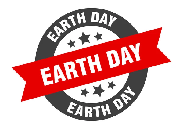 Tag der Erde. Earth Day runde Band Aufkleber. Tag der Erde — Stockvektor