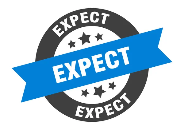 Expect sign. expect round ribbon sticker. expect tag — Stock Vector