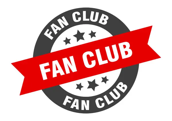 Σύμβολο φαν κλαμπ. fan club στρογγυλό αυτοκόλλητο κορδέλα. ετικέτα fan club — Διανυσματικό Αρχείο