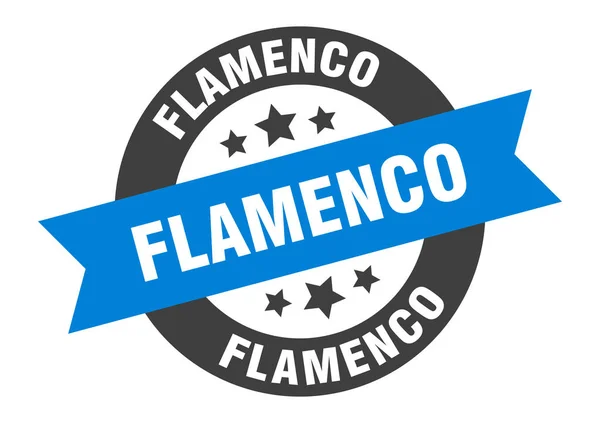 Знак фламенко. круглая наклейка фламенко. Фламенко-тег — стоковый вектор