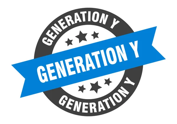 Знак поколения Y. Поколение и круглая ленточка. Поколение Y — стоковый вектор