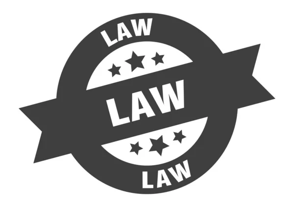 Gesetzeszeichen. Gesetz rund Band Aufkleber. Gesetzesmarke — Stockvektor