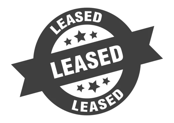 Leased sign. leased round ribbon sticker. leased tag — 스톡 벡터