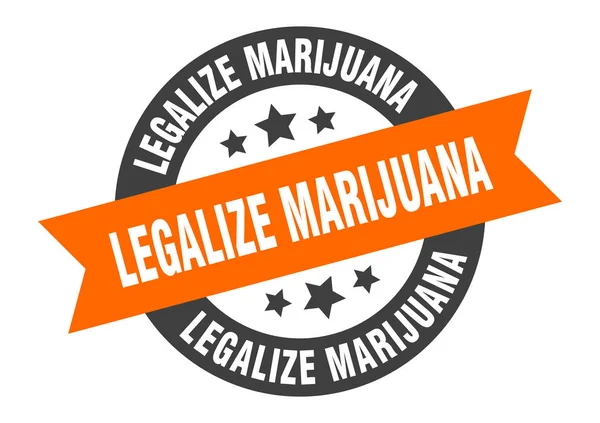 Legalizar el signo de marihuana. legalizar la etiqueta engomada con cinta redonda de marihuana. legalizar la etiqueta de marihuana — Archivo Imágenes Vectoriales