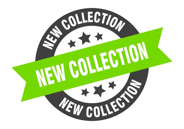 Nouveau panneau de collection. nouvelle collection ronde ruban autocollant. nouvelle étiquette de collection — Image vectorielle