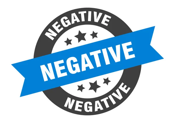 Negatives Zeichen. Negativer Aufkleber mit rundem Band. Negativer Tag — Stockvektor