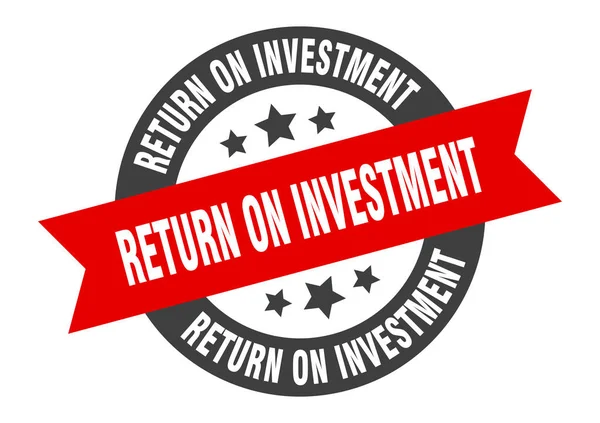 Return on investment sign. return on investment round ribbon sticker. return on investment tag — Stok Vektör