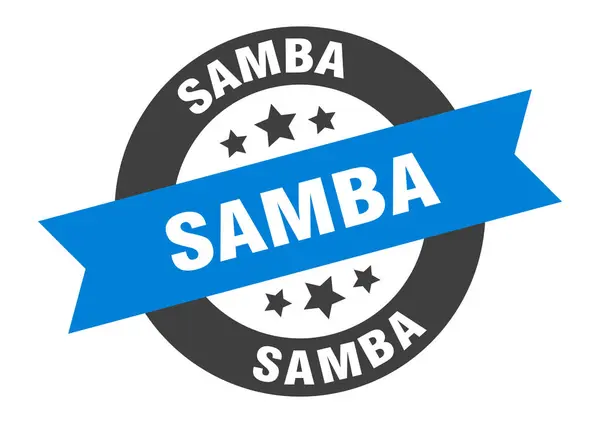 Samba sign. samba round ribbon sticker. samba tag — Stock Vector
