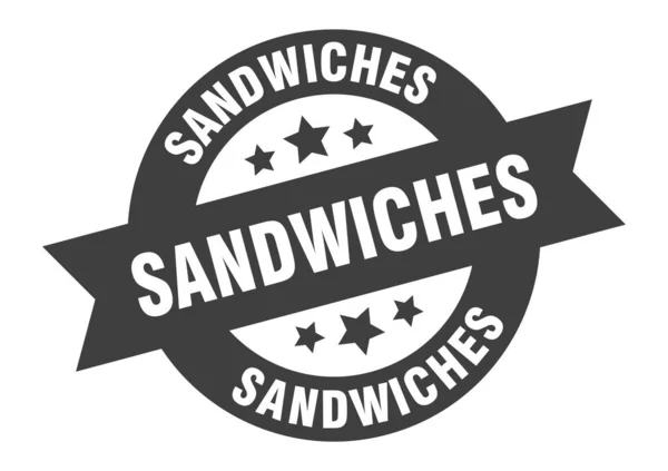 Signo de sándwiches. sándwiches pegatina cinta redonda. etiqueta sándwiches — Vector de stock