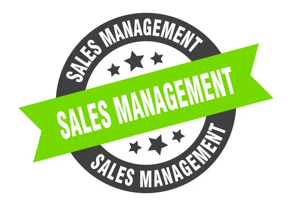 Signo de gestión de ventas. gestión de ventas ronda cinta adhesiva. etiqueta de gestión de ventas — Archivo Imágenes Vectoriales