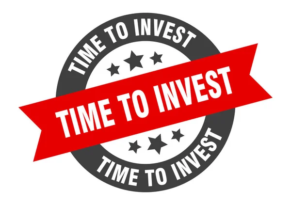 Tijd om te investeren. tijd om te investeren rond lint sticker. tijd om tag te investeren — Stockvector