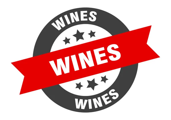 Signe des vins. autocollant de ruban rond de vins. étiquette de vins — Image vectorielle