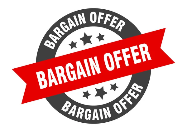 Bargain offer sign. bargain offer round ribbon sticker. bargain offer tag — Stock Vector