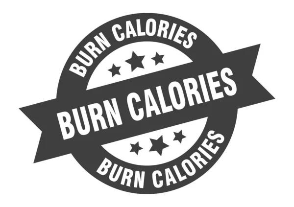 Burn calories sign. burn calories round ribbon sticker. burn calories tag — Stock Vector