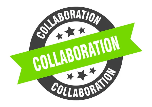 Collaboration sign. collaboration round ribbon sticker. collaboration tag — 스톡 벡터