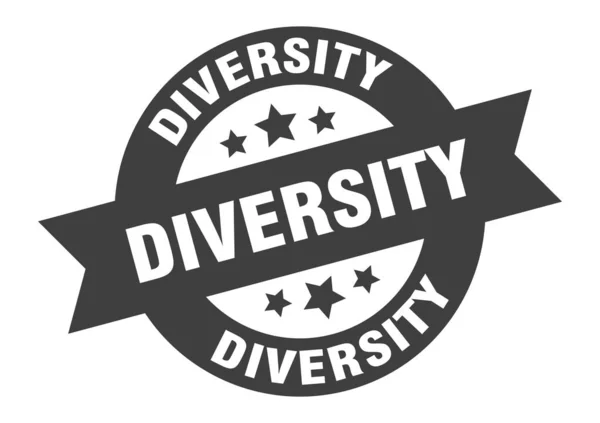 Sokféleség jele. sokszínűség kerek szalag matrica. diverzitás címke — Stock Vector