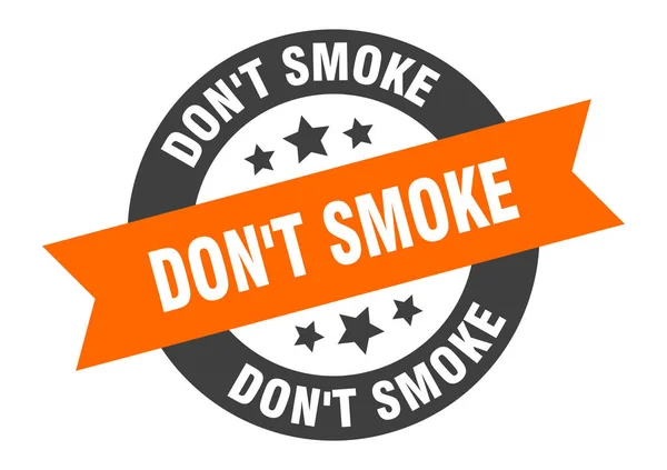 Don't smoke sign. don't smoke round ribbon sticker. don't smoke tag — Stock Vector