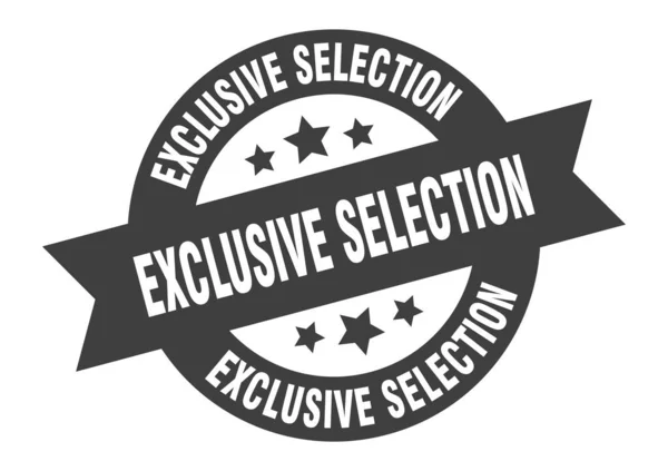 Exclusief selectieteken. exclusieve selectie ronde lintsticker. exclusief selectielabel — Stockvector