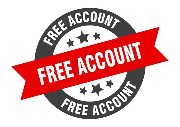 Бесплатный знак учетной записи. свободный счет круглый наклейка ленты. бесплатная бирка аккаунта — стоковый вектор
