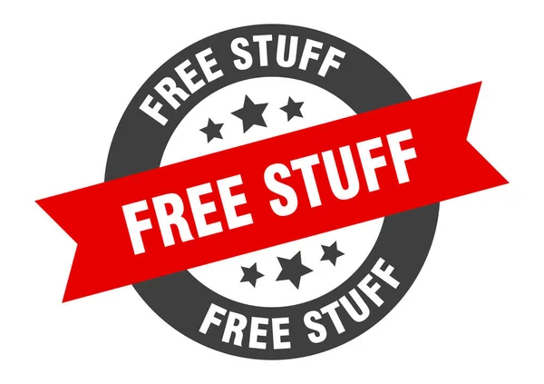 Free stuff sign. free stuff round ribbon sticker. free stuff tag — Stock Vector