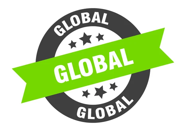 Signo global. pegatina de cinta redonda global. etiqueta global — Vector de stock