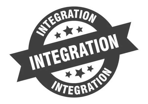 Integreringsskylt. klistermärke för integrationsrunda. Integrationsmärkning — Stock vektor