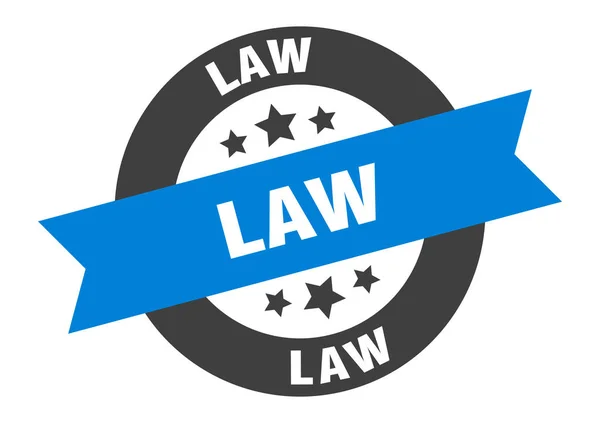 Σύμβολο νόμου. Νόμου στρογγυλό αυτοκόλλητο κορδέλα. ετικέτα νόμου — Διανυσματικό Αρχείο