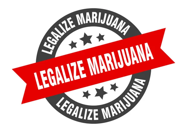 Legalizovat znamení marihuany. legalizovat marihuanu s kulatou stuhou. legalizovat značku marihuany — Stockový vektor