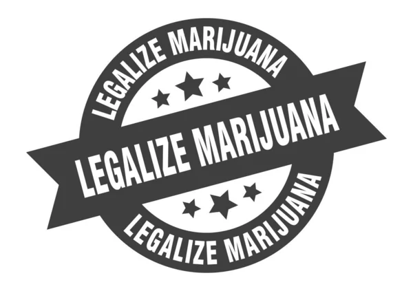 Marihuana işaretini yasallaştır. Marihuana yuvarlak kurdele çıkartmasını yasallaştırın. Esrar etiketini yasallaştır — Stok Vektör