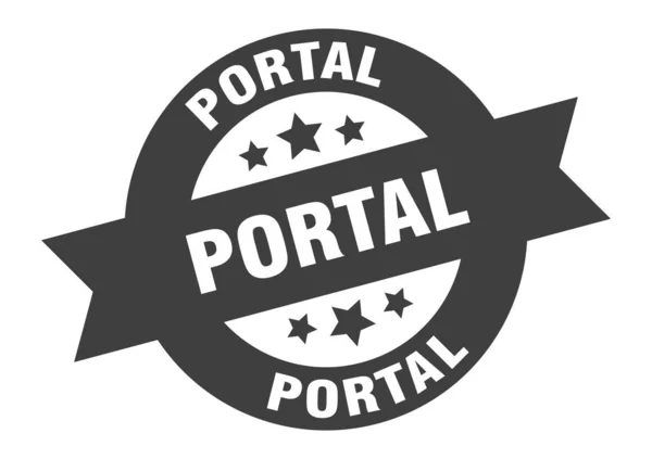 Portaal teken. portaal ronde lint sticker. portaal tag — Stockvector