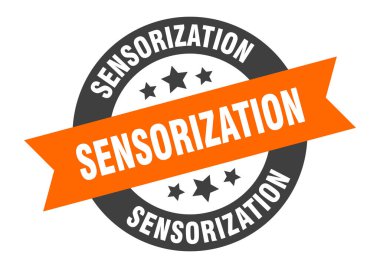 sensorization sign. sensorization round ribbon sticker. sensorization tag