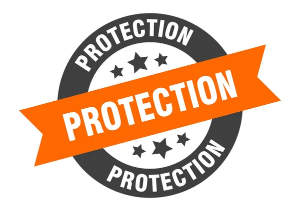 Señal de protección. pegatina de cinta redonda de protección. etiqueta de protección — Vector de stock