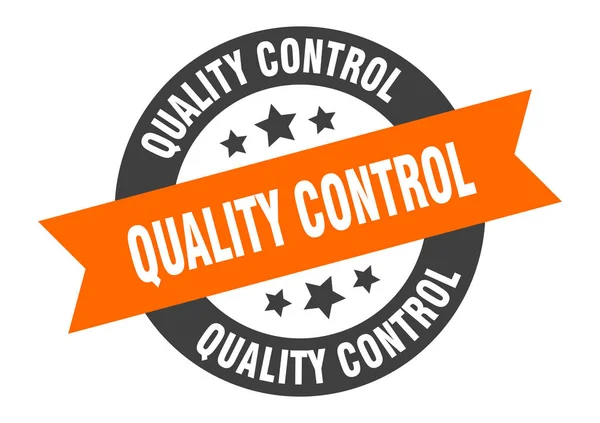 Знак контролю якості. контроль якості круглої стрічки наклейка. контрольна мітка якості — стоковий вектор