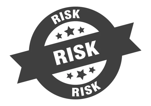 Risikozeichen. Risiko Rundbandaufkleber. Risikoschild — Stockvektor