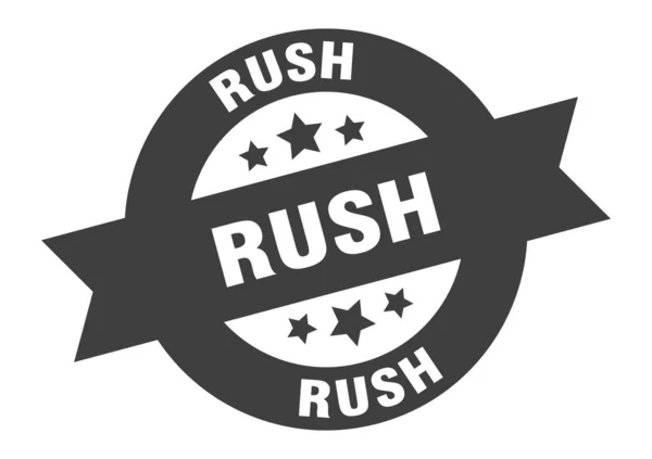 Rush sign. rush round ribbon sticker. rush tag — Stok Vektör