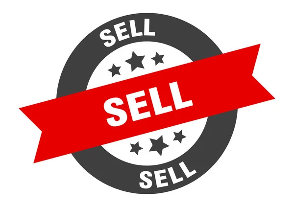 Sell sign. sell round ribbon sticker. sell tag — Stok Vektör